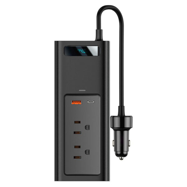 Bazaqo DriveVolt X150 In-Car Power Inverter (150W, 110V US Edition)</br>One Plug. Four Ports. Total On-the-Road Power.