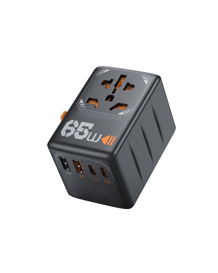 Bazaqo Globetrek U65 Universal Travel Adapter (65W, 5-in-1)</br> Global Charging. Compact Power.