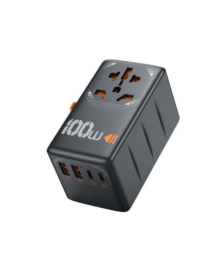 Bazaqo Globetrek U100 Universal Travel Adapter (100W, 5-in-1)</br> Power Without Borders. Charge Anywhere.