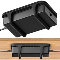 Bazaqo Universal Silicone Laptop Charger Holder,Under Desk Power Brick Mount Organizer for Charging Brick & Cables,Flexible Non-Slip Power Bricks Mount,Secure Supply Holder for Laptop Charger,Black