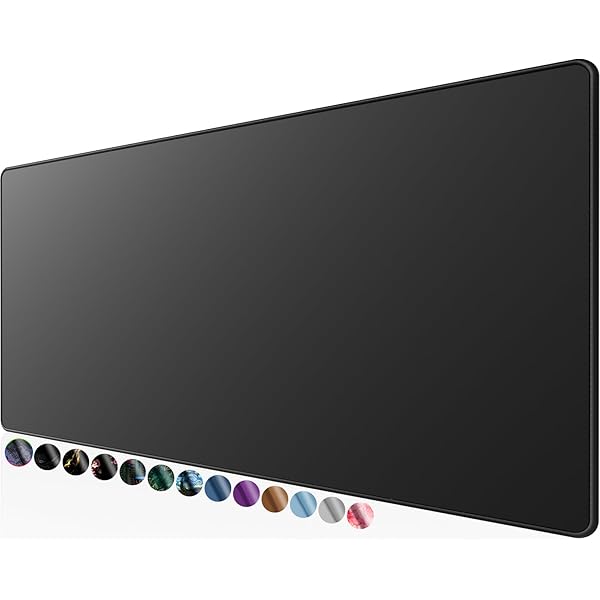 Bazaqo Large Gaming Mouse Pad with Superior Micro-Weave Cloth, Extended Desk Mousepad with Stitched Edges, Non-Slip Base, Water Resist Keyboard Pad for Gamer, Office & Home, 31.5 x 11.8 in, Black