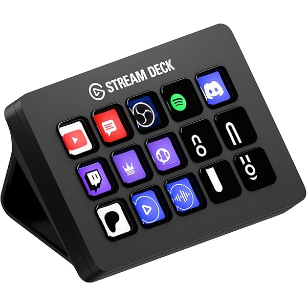 Bazaqo Stream Deck MK.2 – Studio Controller, 15 macro keys, trigger actions in apps and software like OBS, Twitch, YouTube and more, works with Mac and PC